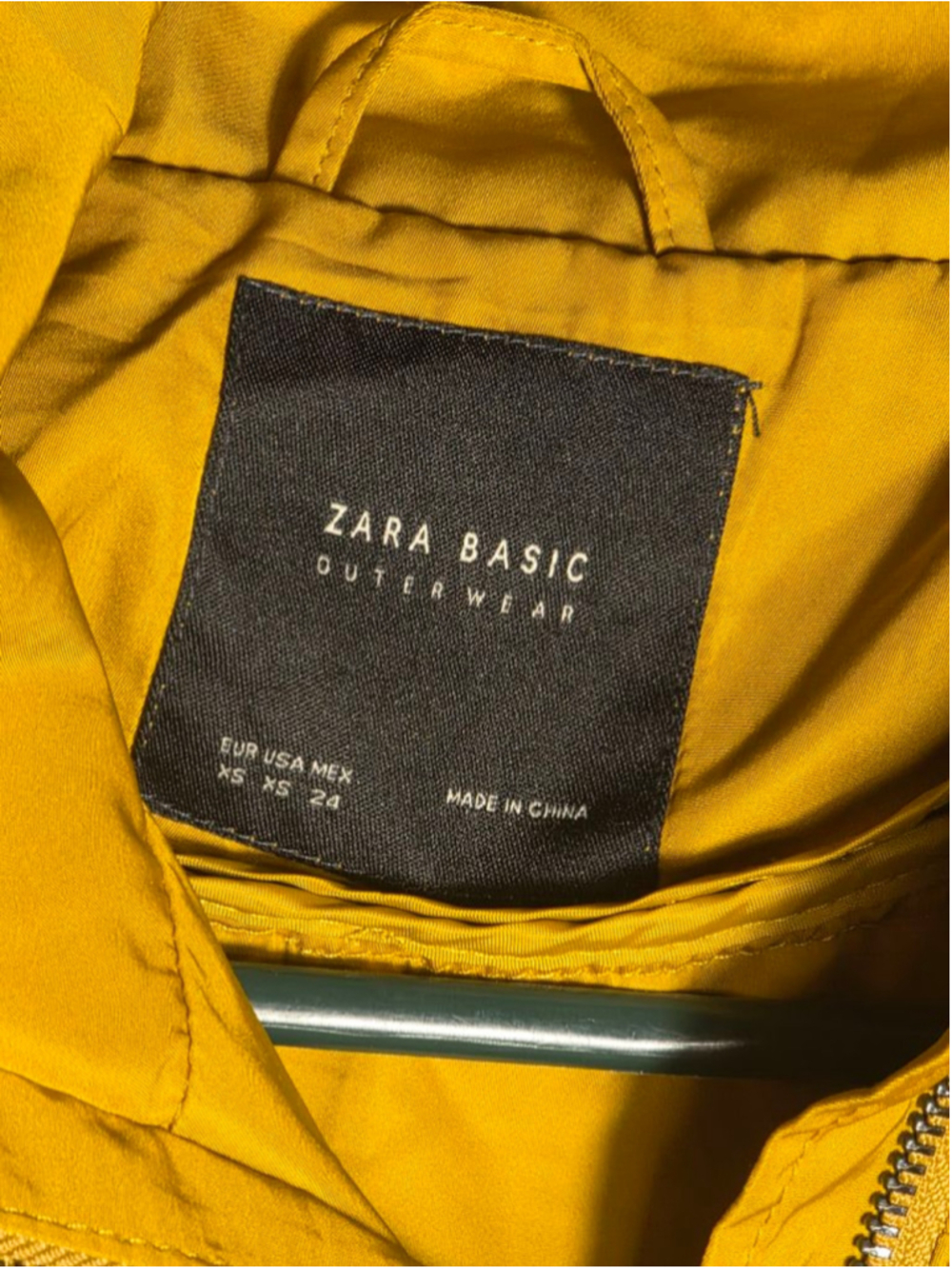 Women's ZARA BASIC Utility Jacket XS Mustard Yellow - Picture 3 of 7
